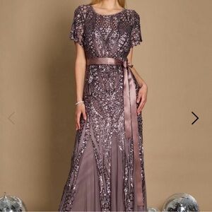 R&M Richards Elegant Taupe Dress